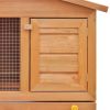 Outdoor Rabbit Hutch Small Animal House Pet Cage 3 Doors Wood