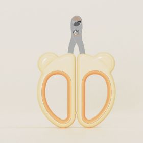 Cat nail clippers, dog nail clippers, cat and dog full nail clippers, double hole small blind clippers, cat and dog universal pet products (colour: yellow, Specifications: individual)