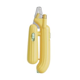 Cactus pet nail clippers, cat nail clippers, dog nail clippers, electric LED blood thread pet products, cross-border (colour: Cactus Purple Lamp Style - Yellow, Specifications: PCS)