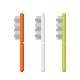 Ai Wo Pet Comb Cat Row Comb Dog Comb Special Stainless Steel Dense Teeth to Remove Floating Hair One Piece for Cross border Shipping (colour: Stick ice high and low fine teeth, Specifications: green)