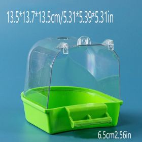 1pcs Bird Bath Box; Parrot Bath Box Bird Cage Accessory Supplies Bathing Tub Bath Parrot Bathing Tub (Items: Bird Bath Box, Color: Green)