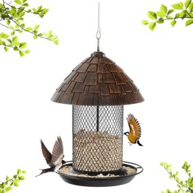 Outdoor Metal Hanging Wild Bird Feeder (Color: Brown, Type: Bird Feeder)
