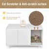 Cat Litter Box Enclosure with Divider and Double Doors
