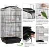 64" Rolling Bird Cage with Rolling Black Stand and Perch